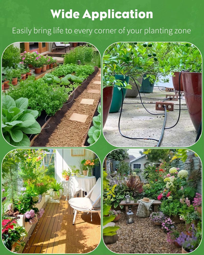 Pawfly 50ft Drip Irrigation System Kit - Quick-Connect Garden Watering System with 1/4" Tubing, Adjustable Emitters & Drip Irrigation Parts for Greenhouse, Lawn, Patio & Raised Beds - Image 4